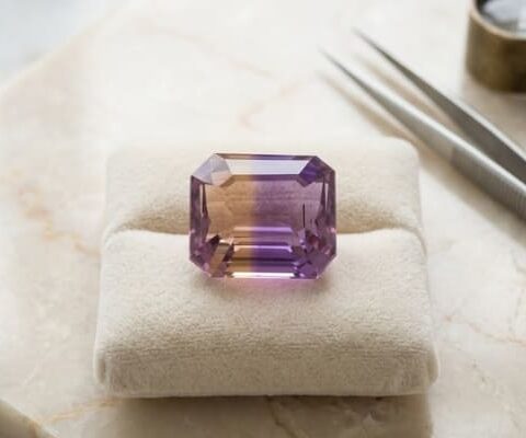 Natural Ametrine 9.79 carats emerald cut gemstone