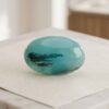 Artisan Dendritic Blue Opal oval gemstone