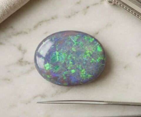 Natural Australian Crystal Opal with green play of color