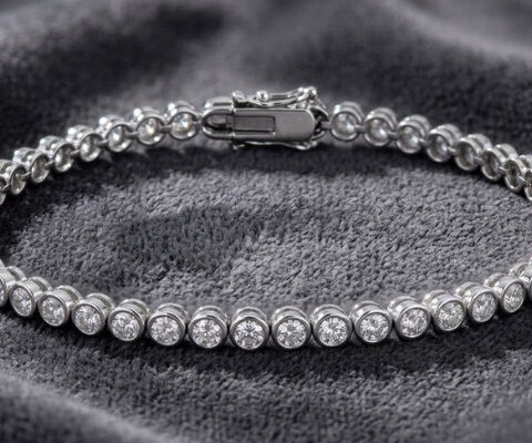 Bezel Set Natural Diamond Tennis Bracelet
