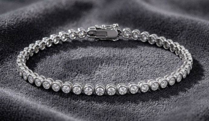 Bezel Set Natural Diamond Tennis Bracelet