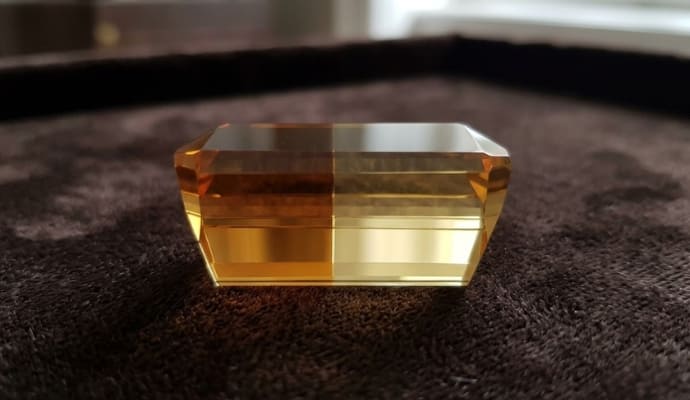 Natural Bicolor Citrine rectangular gemstone