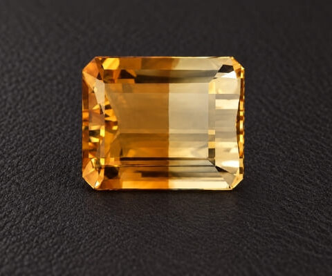 Natural Bicolor Citrine rectangular gemstone