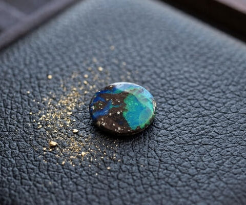 Black Boulder Opal 0.38 carats with blue green play of color
