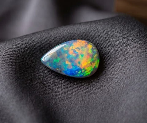 Black Boulder Opal 0.41 carats pear shaped gemstone