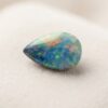 Black Boulder Opal multi color pear shaped gemstone