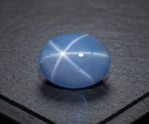 Blue Gray Star Sapphire with natural star effect