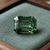 Blue Green Sapphire emerald cut gemstone