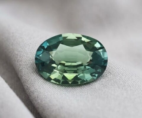 Blue Green Sapphire oval cut gemstone