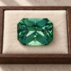 Blue Green Sapphire rectangular cushion cut gemstone