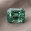 Blue Green Sapphire emerald cut gemstone