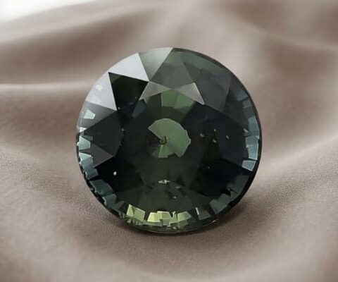 Blue Green Sapphire round cut gemstone