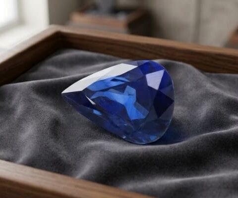 Blue Sapphire triangular faceted gemstone
