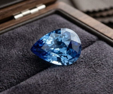 Blue Sapphire pear shaped gemstone