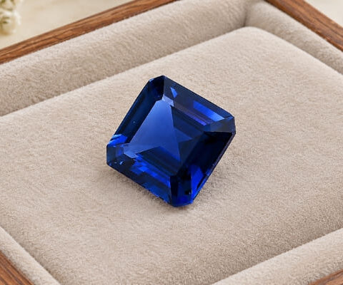 Natural Blue Sapphire octagonal faceted gemstone