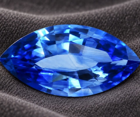Blue Sapphire marquise cut gemstone