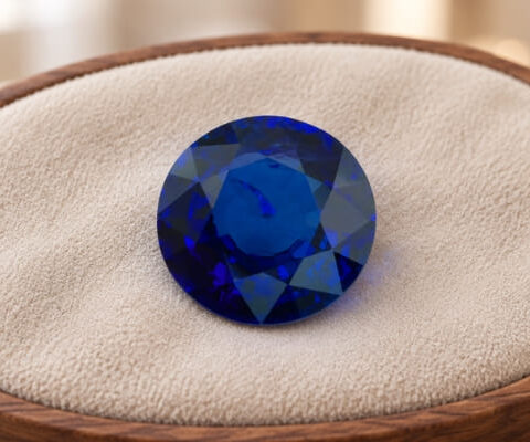 Blue Sapphire round cut gemstone