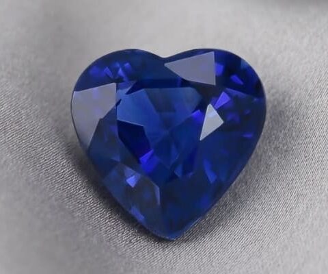 Blue Sapphire heart shaped gemstone
