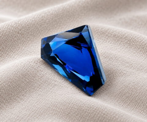 Blue Sapphire triangular faceted gemstone