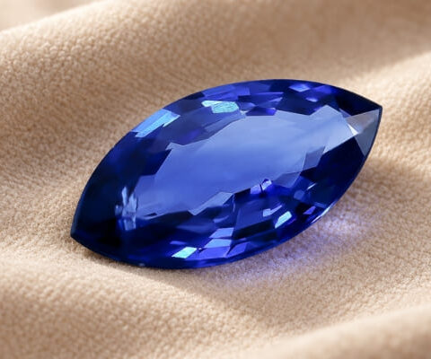 Blue Sapphire marquise cut gemstone