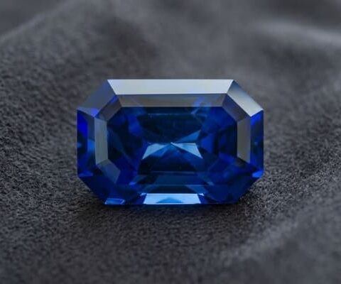 Blue Sapphire emerald cut gemstone