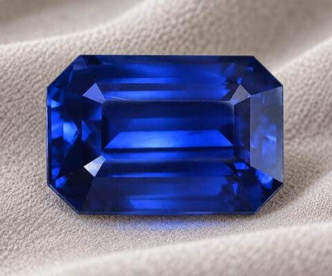 Blue Sapphire emerald cut gemstone