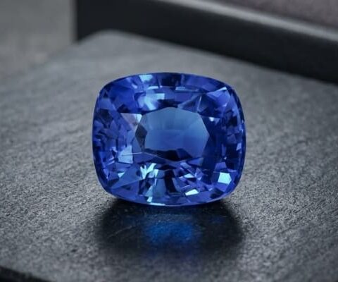 Blue Sapphire cushion cut gemstone