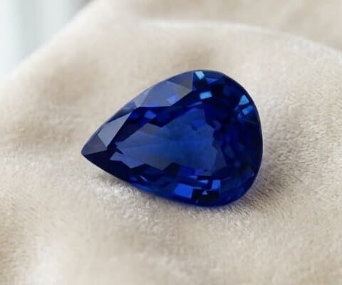 Blue Sapphire pear shaped gemstone