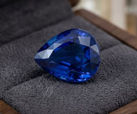 Blue Sapphire pear shaped gemstone