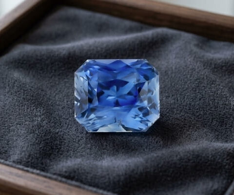 Blue Sapphire cushion cut gemstone