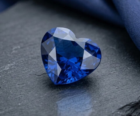 Blue Sapphire heart cut gemstone