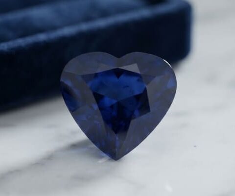 Blue Sapphire heart cut gemstone