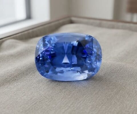 Blue Sapphire cushion cut gemstone