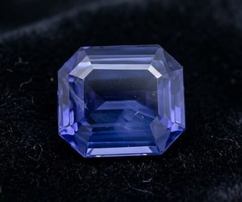 Blue Sapphire emerald cut gemstone
