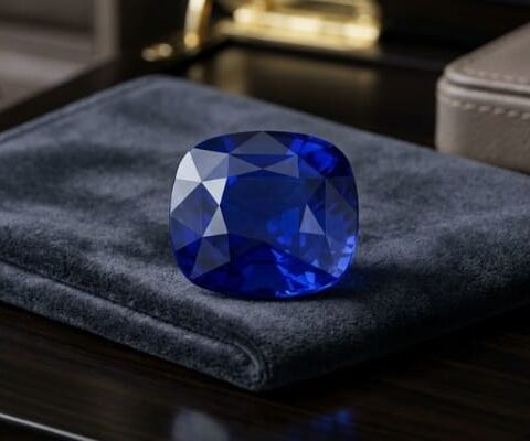 Blue Sapphire cushion cut gemstone