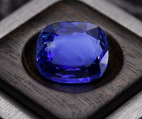 BlueBlue Sapphire cushion cut gemstone