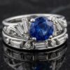 Blue Sapphire Diamond Platinum Ring