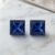 Blue Sapphire square cut matching pair