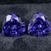 Bluish Purple Tanzanite heart cut matching pair