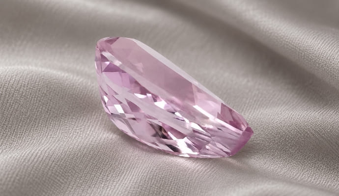 Blush Pink Kunzite Pear Gemstone