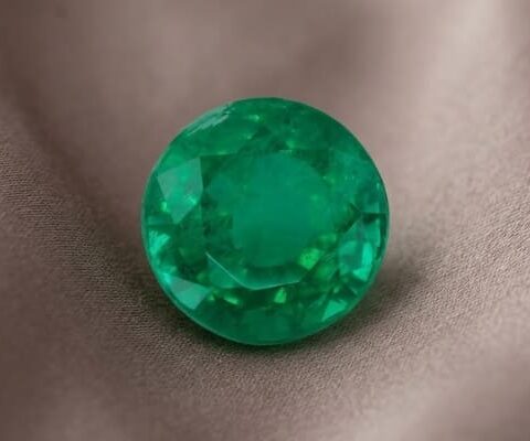 Brazilian Emerald round cut gemstone