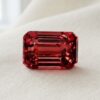 Red Spinel emerald cut gemstone