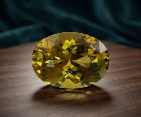 Chrysoberyl oval cut gemstone