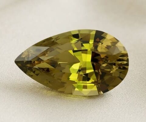 Chrysoberyl pear cut gemstone