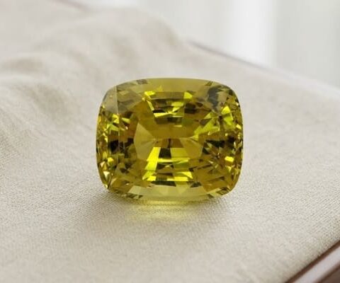 Chrysoberyl cushion cut gemstone