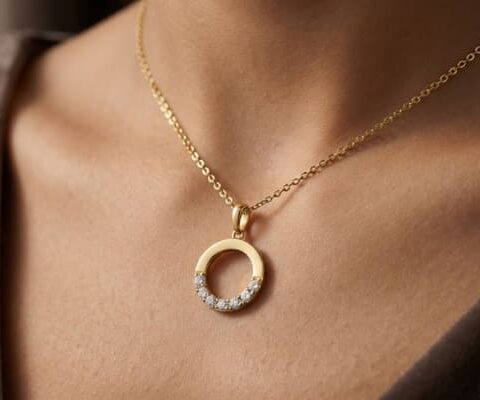 Half Natural Diamond Necklace