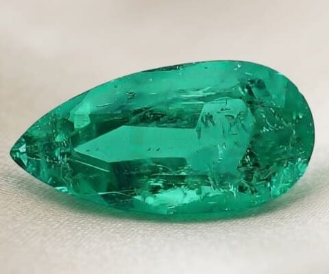 Colombian Emerald pear cut gemstone