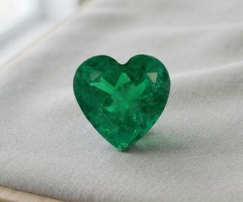 Colombian Emerald heart cut gemstone