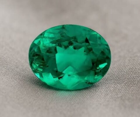 Colombian Emerald oval cut gemstone