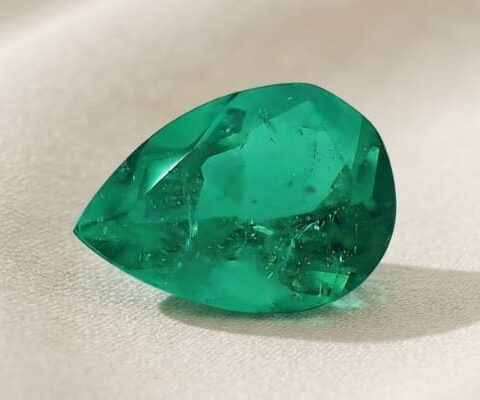 Colombian Emerald pear cut gemstone